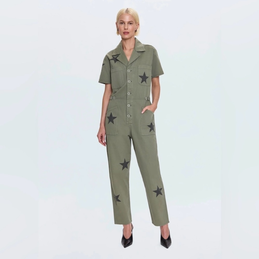 Pistola Khaki Star-Embellished Jumpsuit